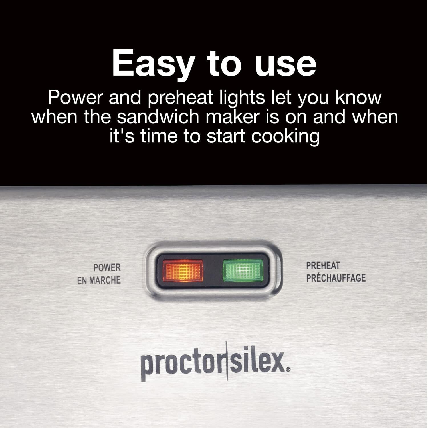 Deluxe Hot Sandwich Maker with Durable Nonstick Ceramic Plates, Stainless Steel