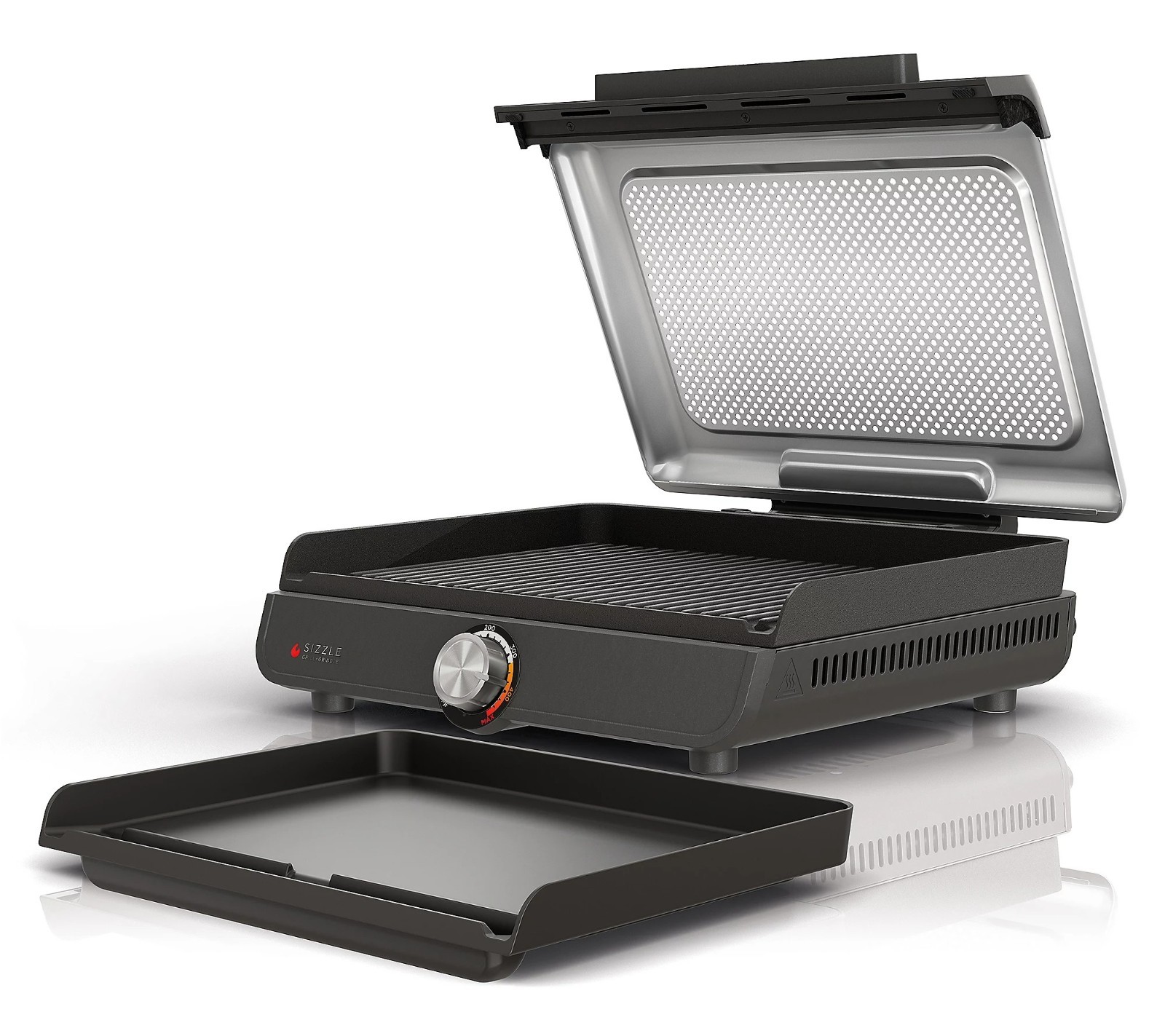 Ninja Sizzle Smokeless 14″ Indoor Grill & Griddle, Grey