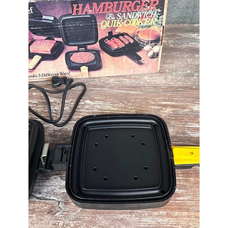 Master Chef Hamburger Sandwich Quik Cooker Electric Griddle Model 2041 NOS