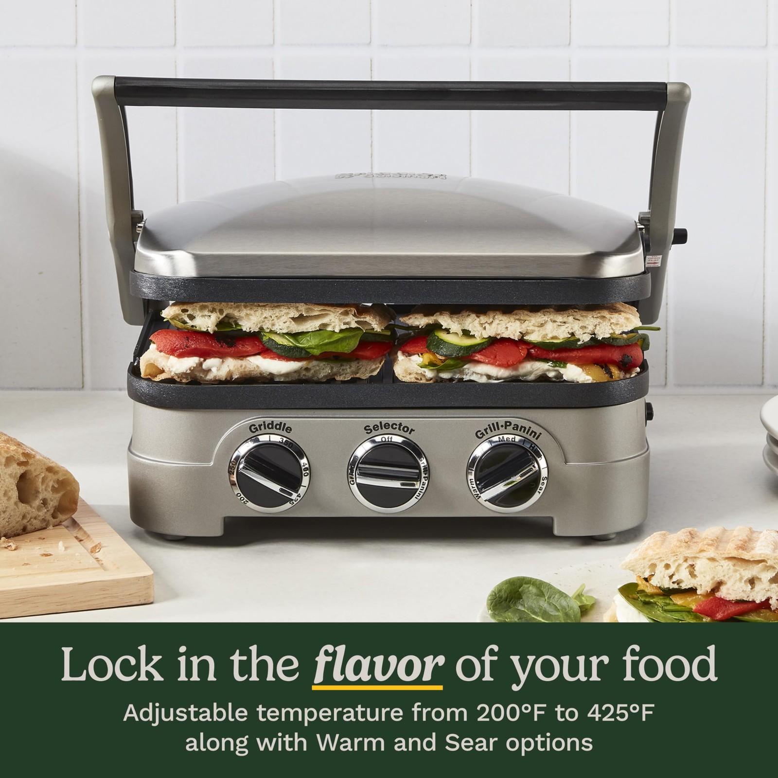 Griddler Indoor Grill, Panini Press, Sandwich Maker & More, 5in1 Grilling, Di…