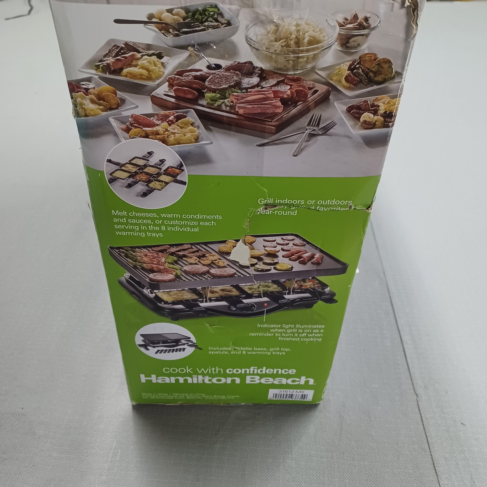 Hamilton Beach Raclette Grill 31612-MX Black Portable Party Grill 1300W Nonstick
