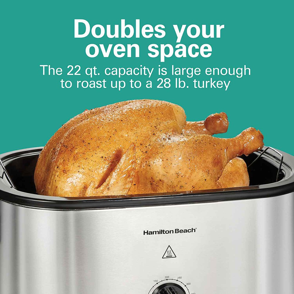 Hamilton Beach 22Qt. Electric Roaster Oven w/ Removable Pan, Stainless Steel
