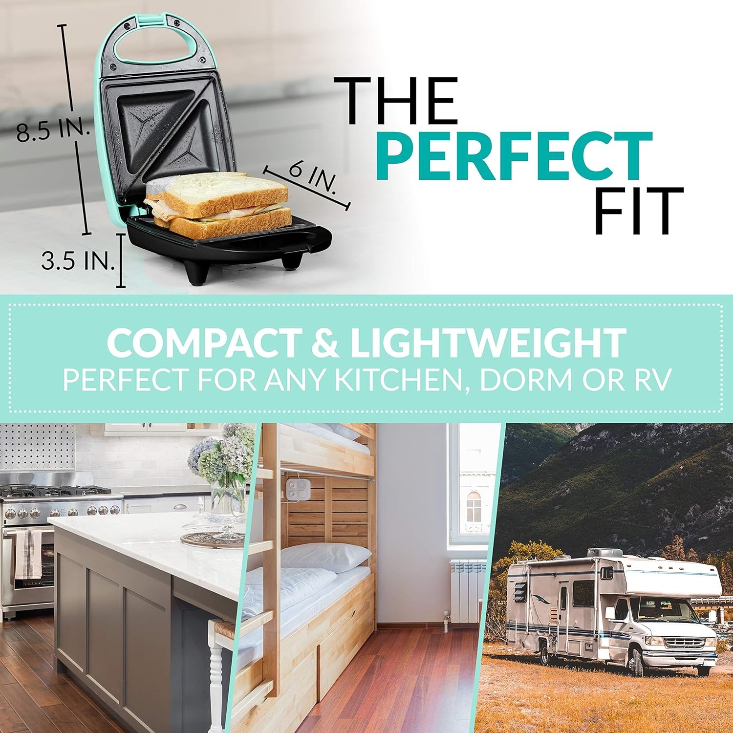 Mymini Personal Sandwich Maker, Nonstick Panini Press,Pizza Pockets, Quesadillas