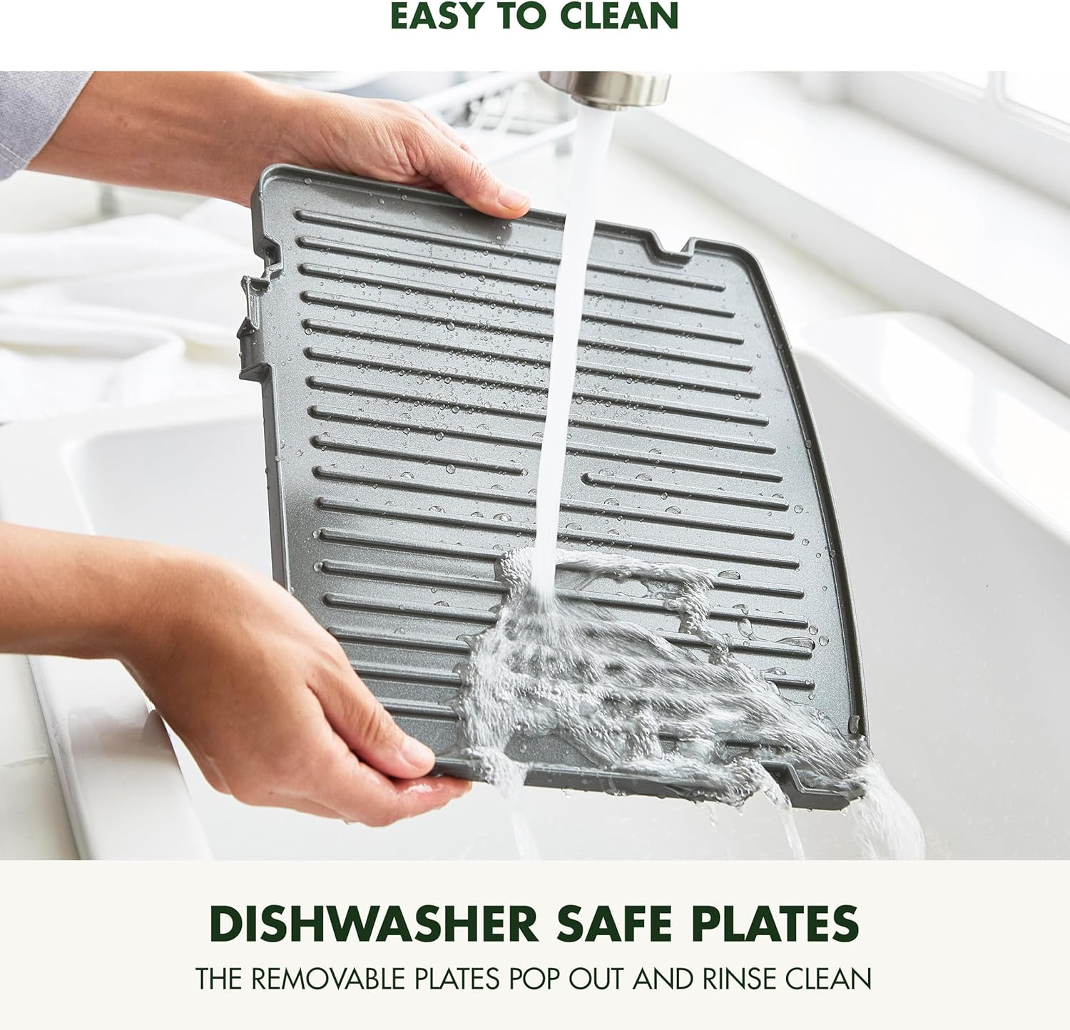 Elite 7-in-1 Nonstick Contact Grill & Griddle, PFAS-Free, Cream White