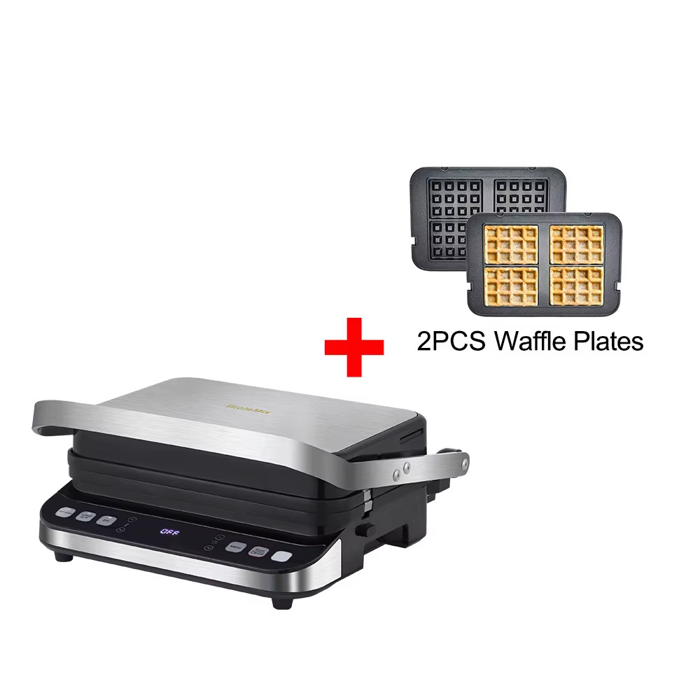 2000W Electric Contact Grill Digital Griddle and Panini Press, Optional Waffle M