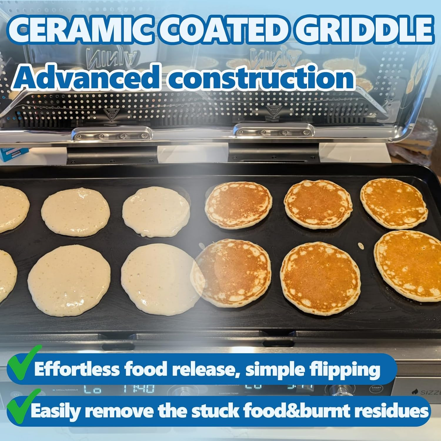 Sizzle Pro XL Nonstick Griddle Plate for Ninja GX101 Indoor Grill