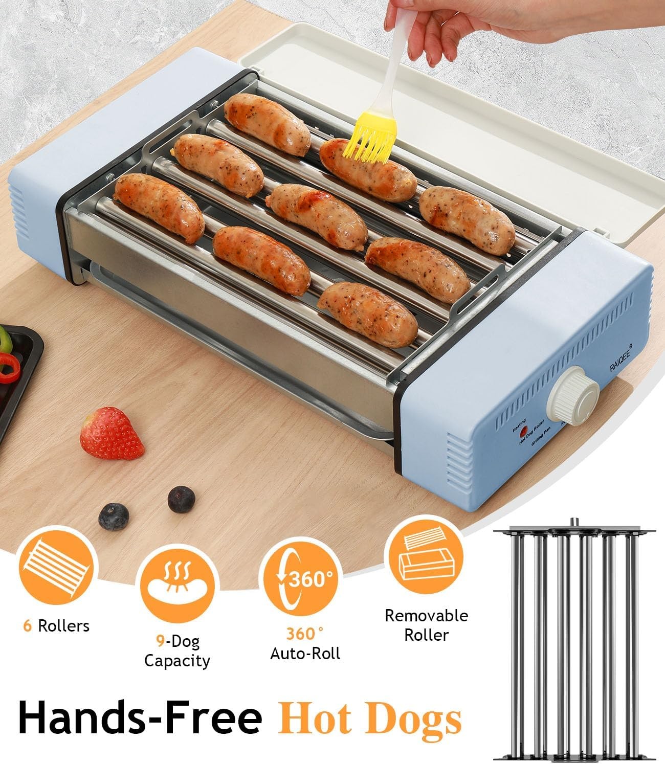 This household electric hot dog maker is a three-in-one indoor barbecue grill.