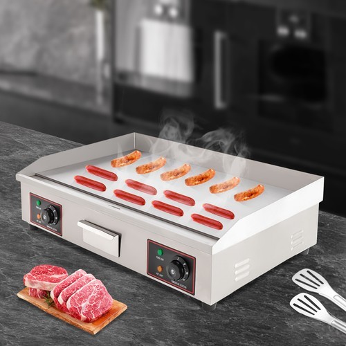 110V 3KW Commercial Restaurant Grill BBQ Flat Top Electric Countertop Griddle
