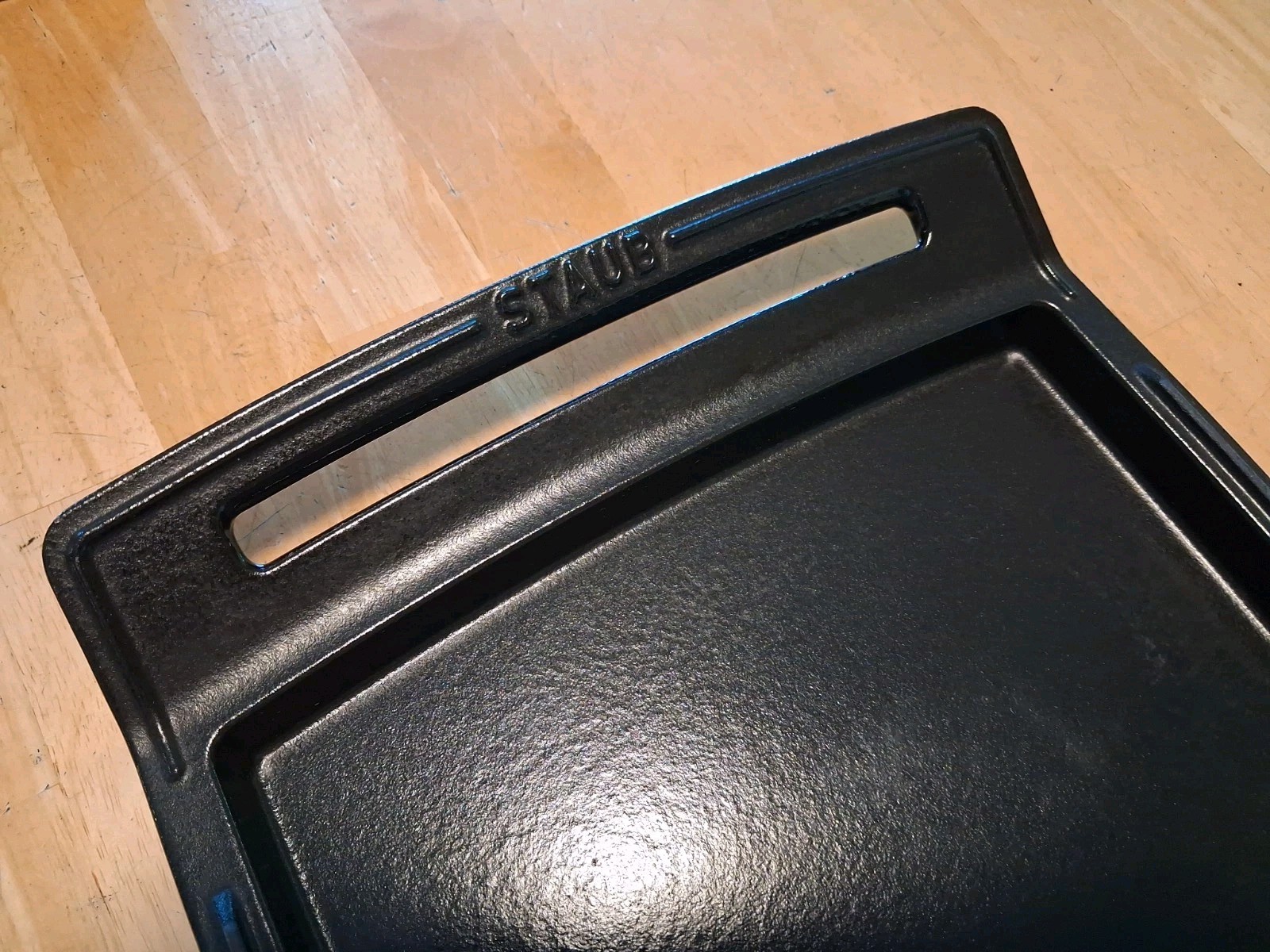 STAUB enameled cast iron griddle plate for 2 burners (La Plancha)
