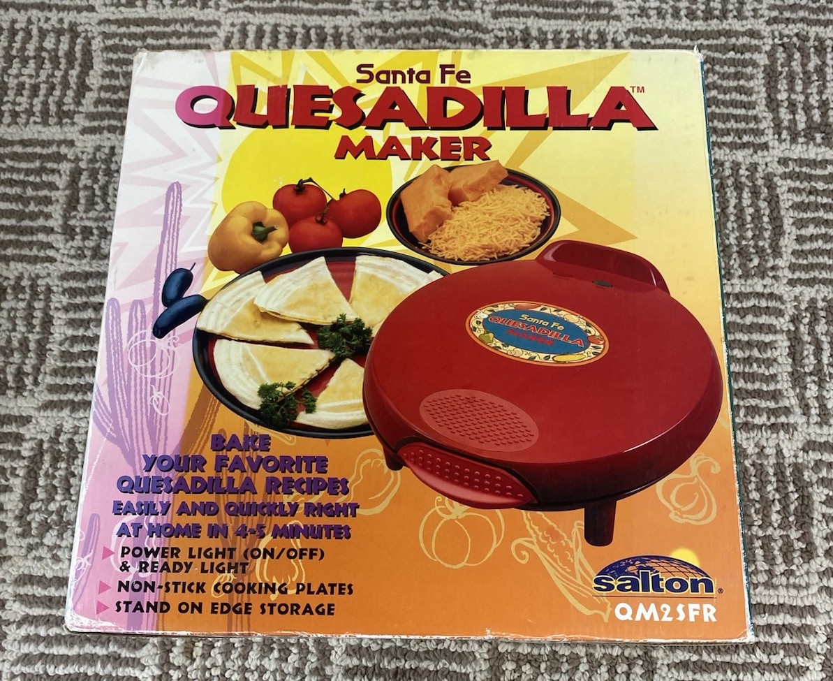 Salton Santa Fe 12” Quesadilla Maker QM2SFR Red Nonstick New Open Box