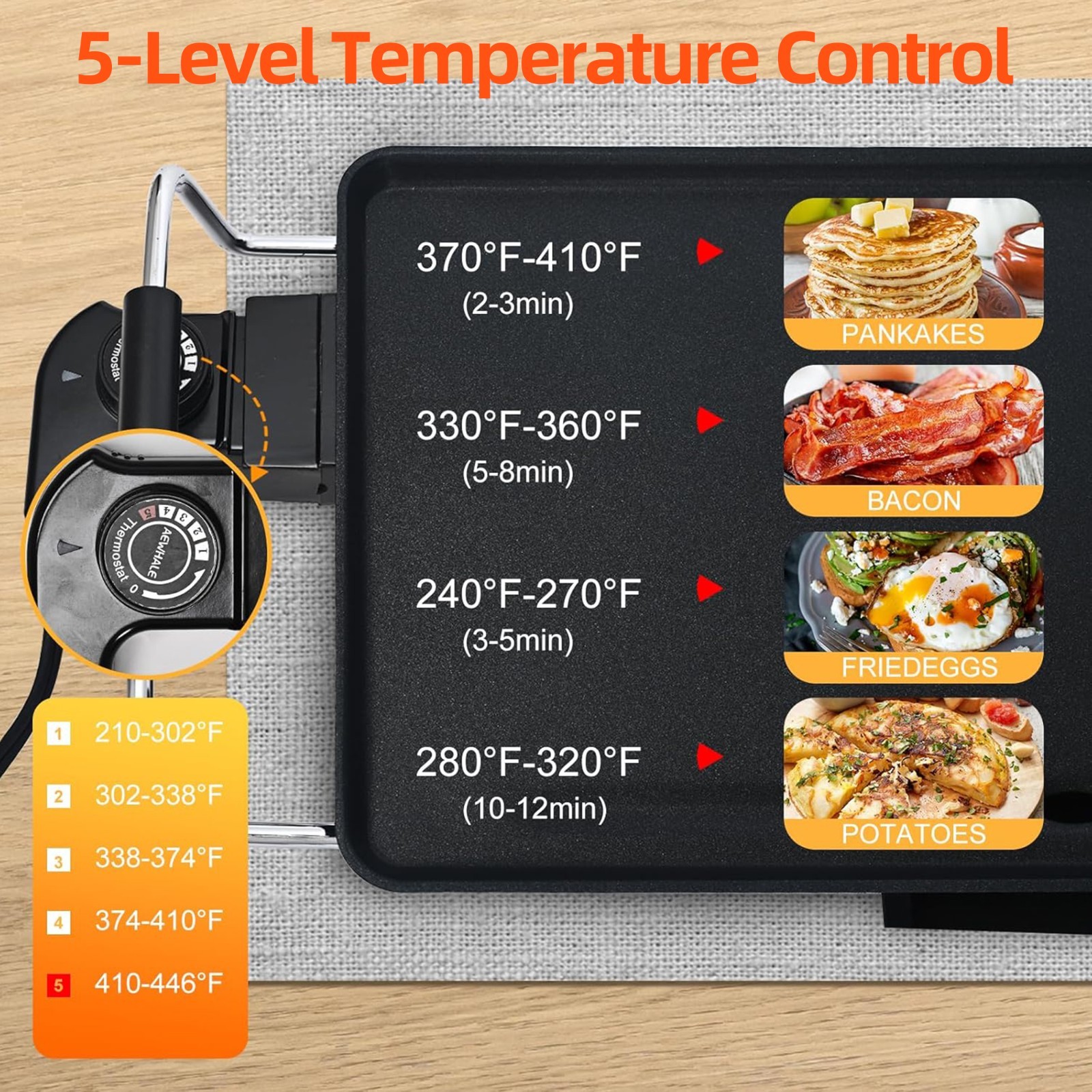 AORAN 35in Electric Teppanyaki Griddle 2000W FreeShip No Import Fee