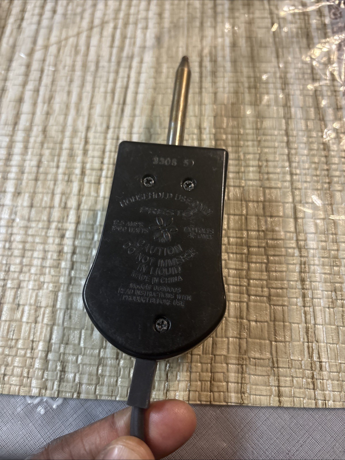 Presto 0690005 Skillet Griddle Temperature Control Heat Power Cord Plug