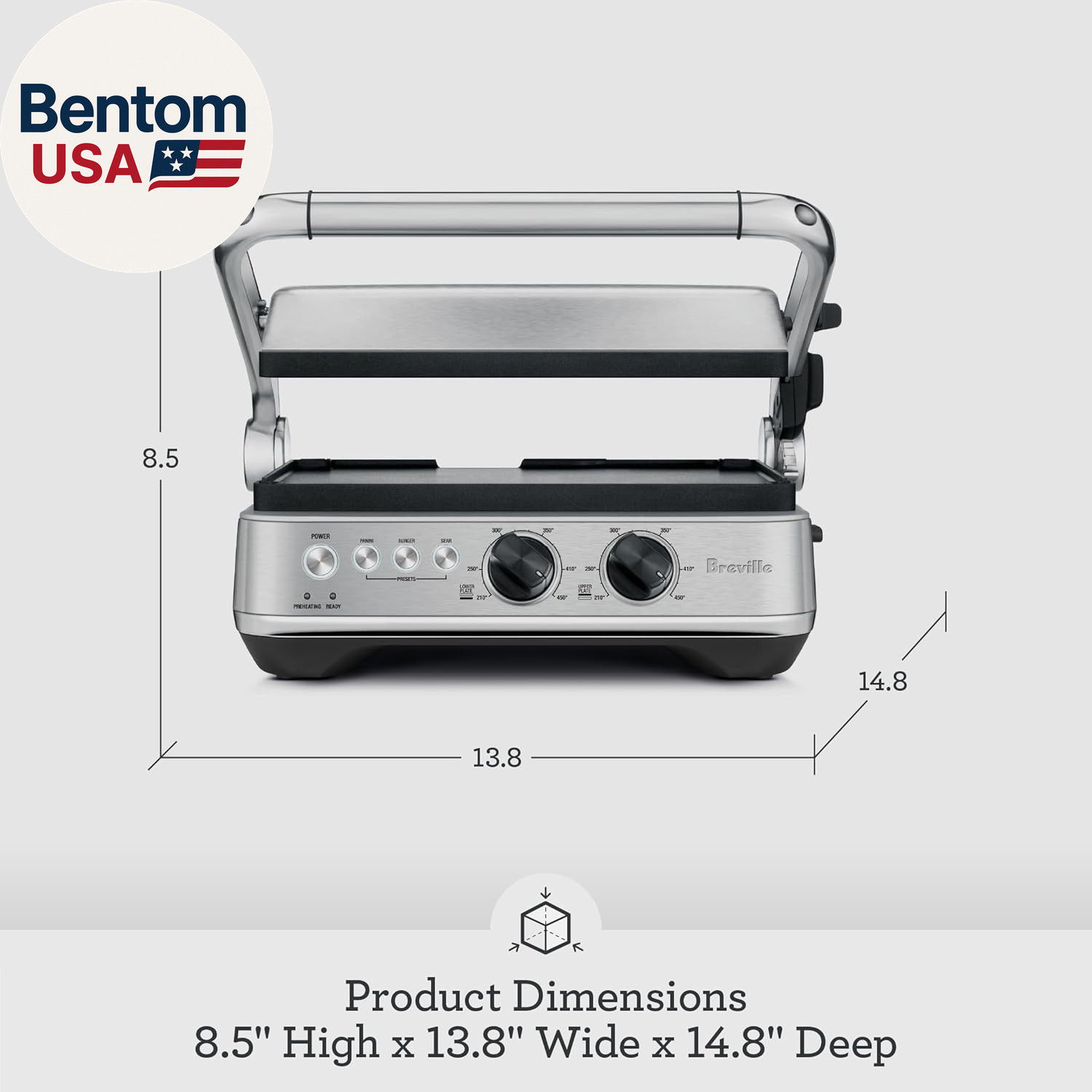 BGR700BSS Sear and Press Grill, Brushed Stainless Steel
