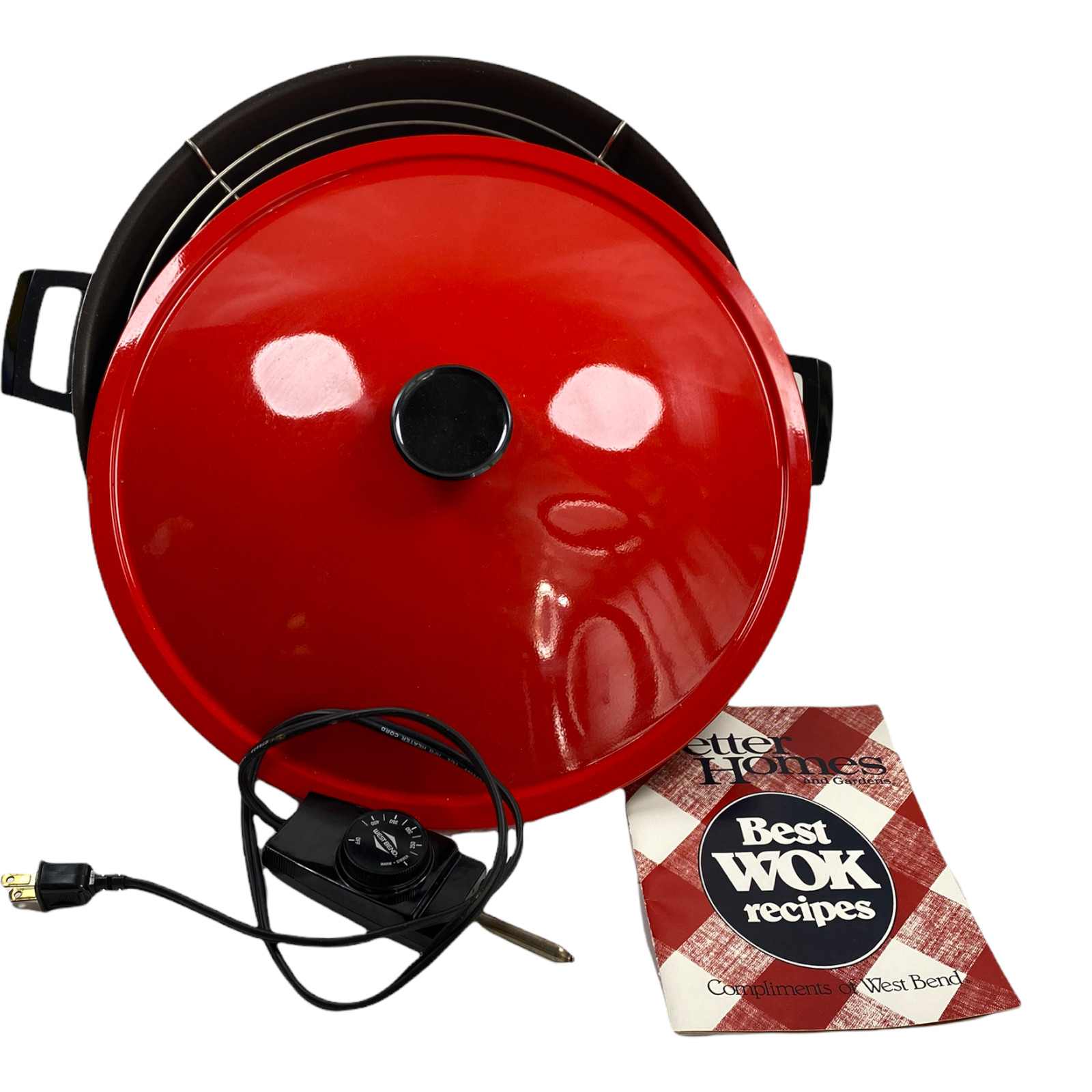 VTG Electric Wok by West Bend & Better Home and Gardens & Recipe Booklet