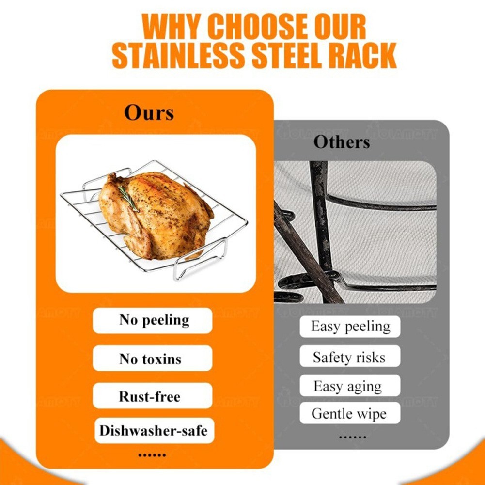 Stainless Steel V Rack for Cooking Turkey Roast Pork and Whole Chicken