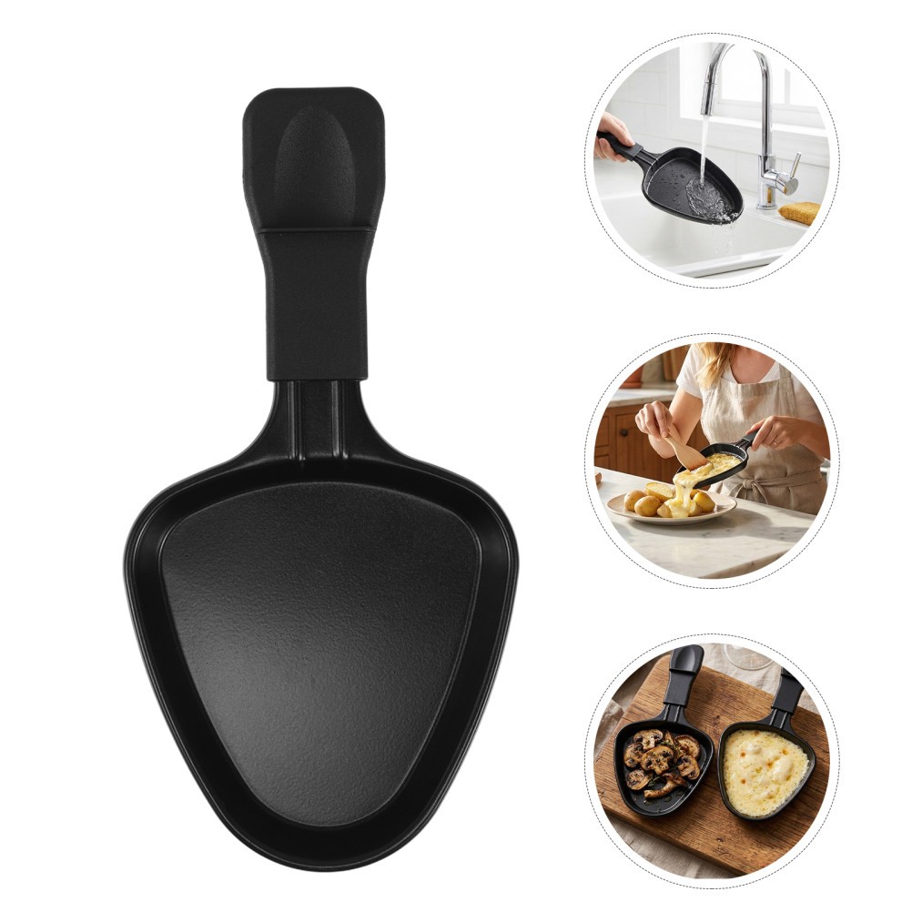 2Pcs Reusable Small Raclette Cheese Pan Non Stick Grill Tray for Indoor Cooking