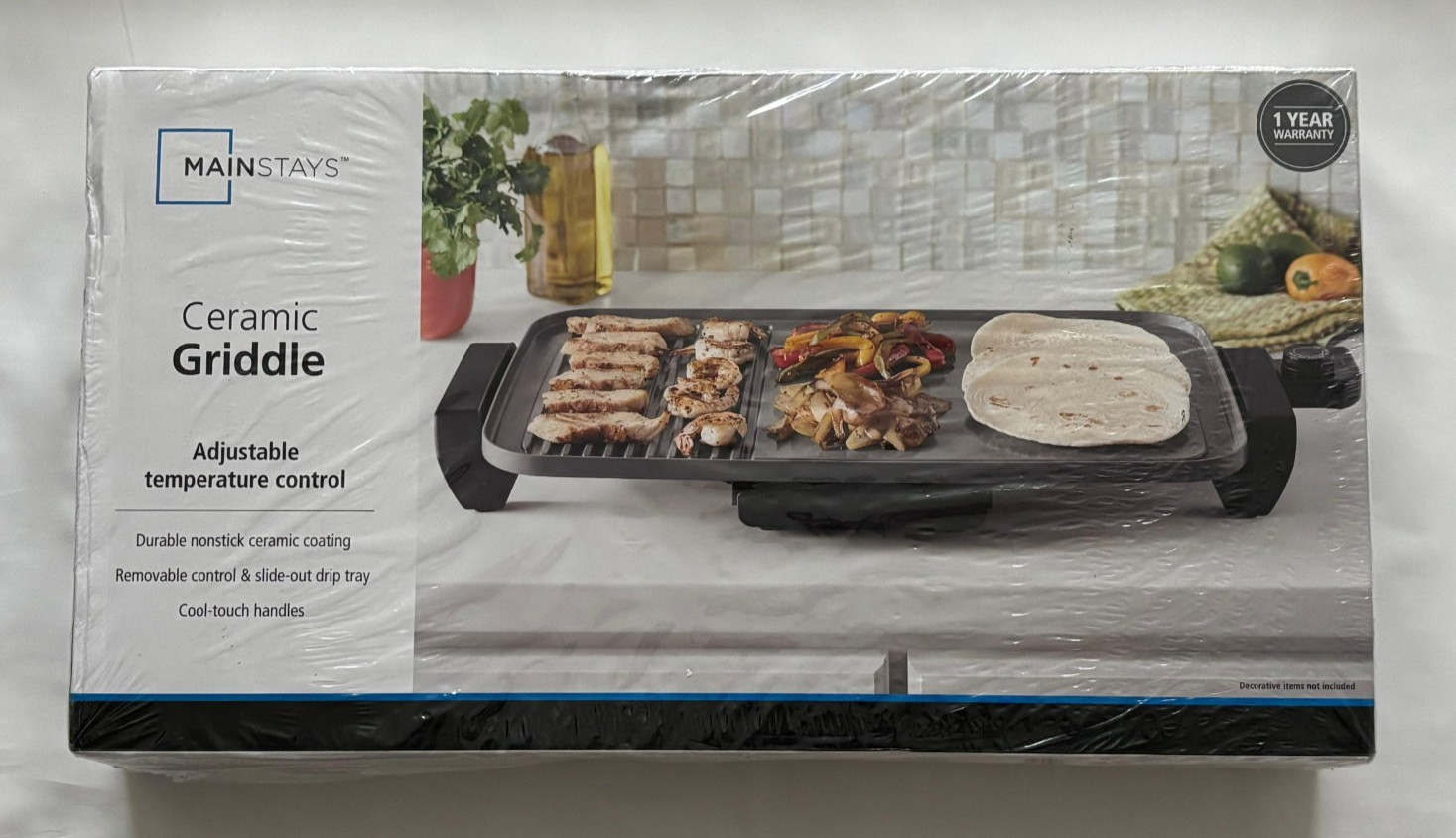 Mainstays Ceramic Griddle 20 in x 12 in 1500 Watts