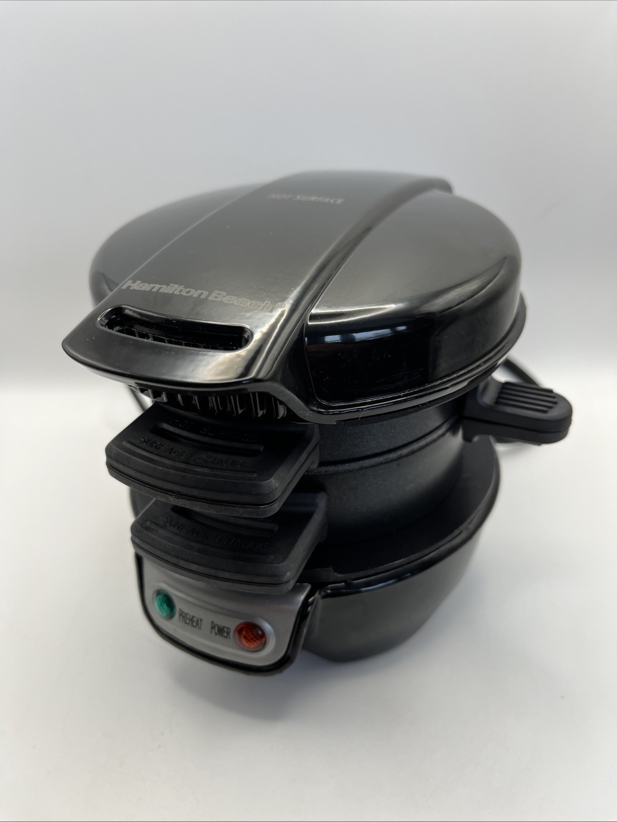 Hamilton Beach 25477 Breakfast Sandwich Maker – Black Egg Bacon English Muffin