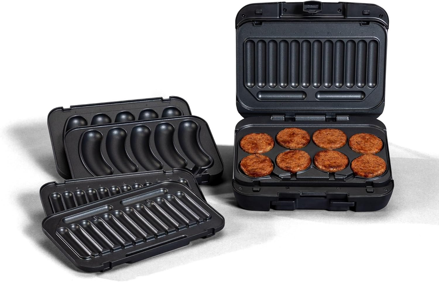 Sizzling Sausage Grill Plus, Indoor Electric Grill, 3 in 1 Design BTG-500 Dinner