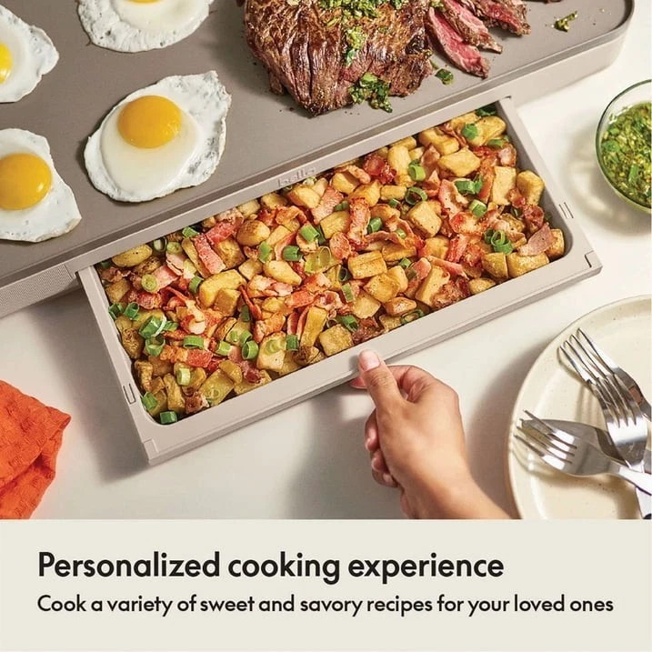 Bella 12″ x 22″ XL Griddle with Warming Tray