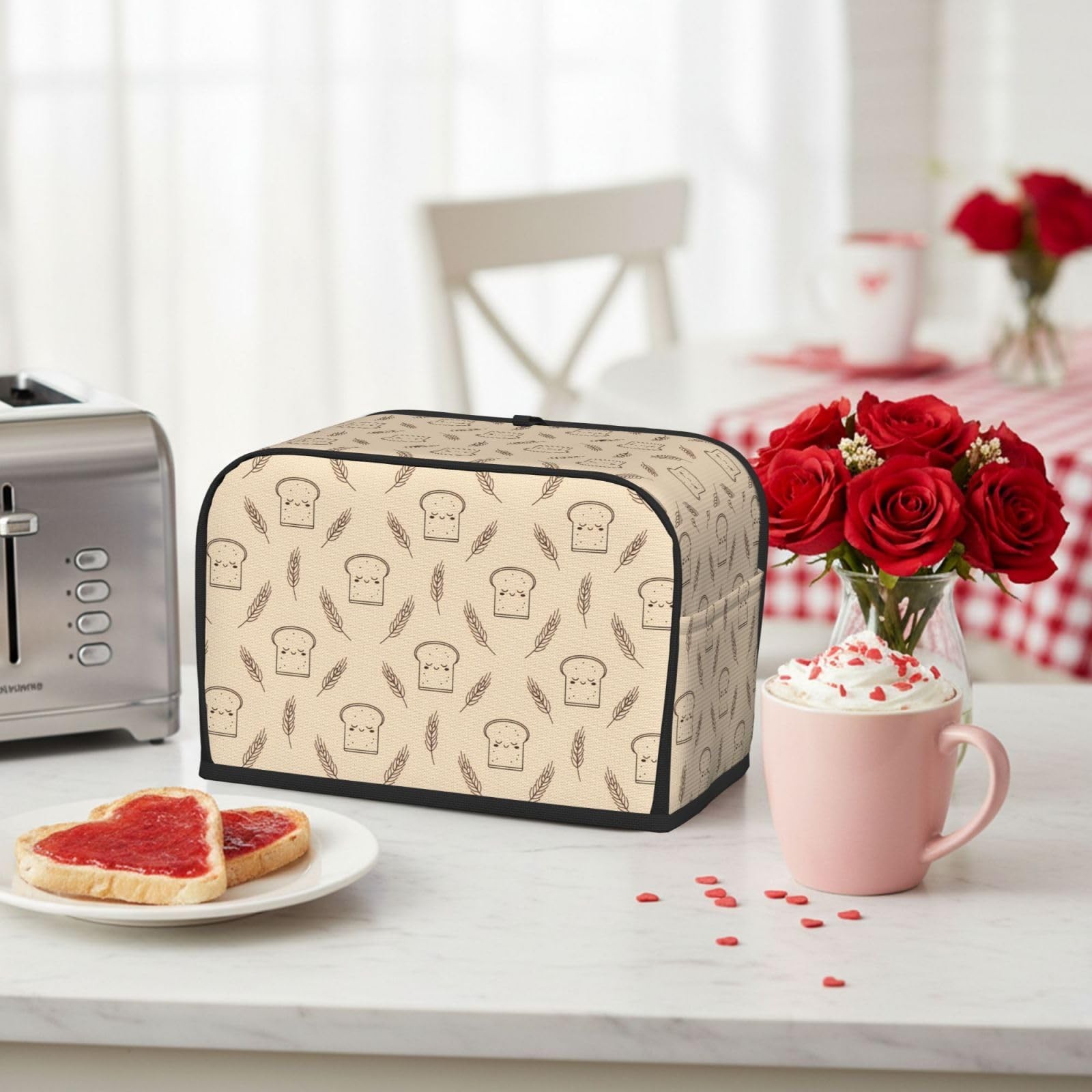 NeuKim 2 Slice Toaster Cover Cute Toast Wheat 2 Slice,