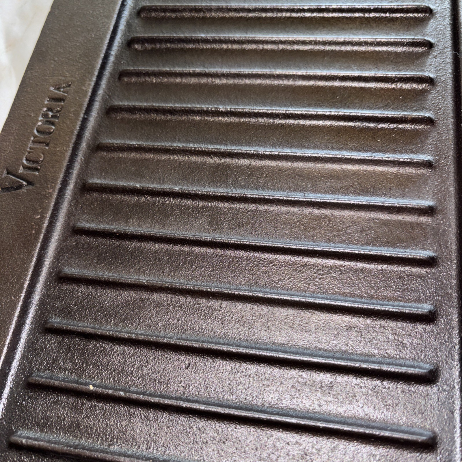 RESTORED Rectangular Cast Iron Double Burner Griddle, Reversible SEASONED