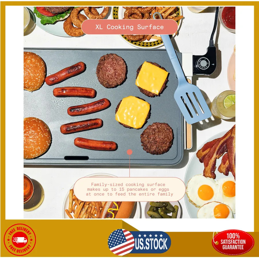Beautiful Drew Barrymore XL Electric Griddle 12 x 22 Nonstick White Icing