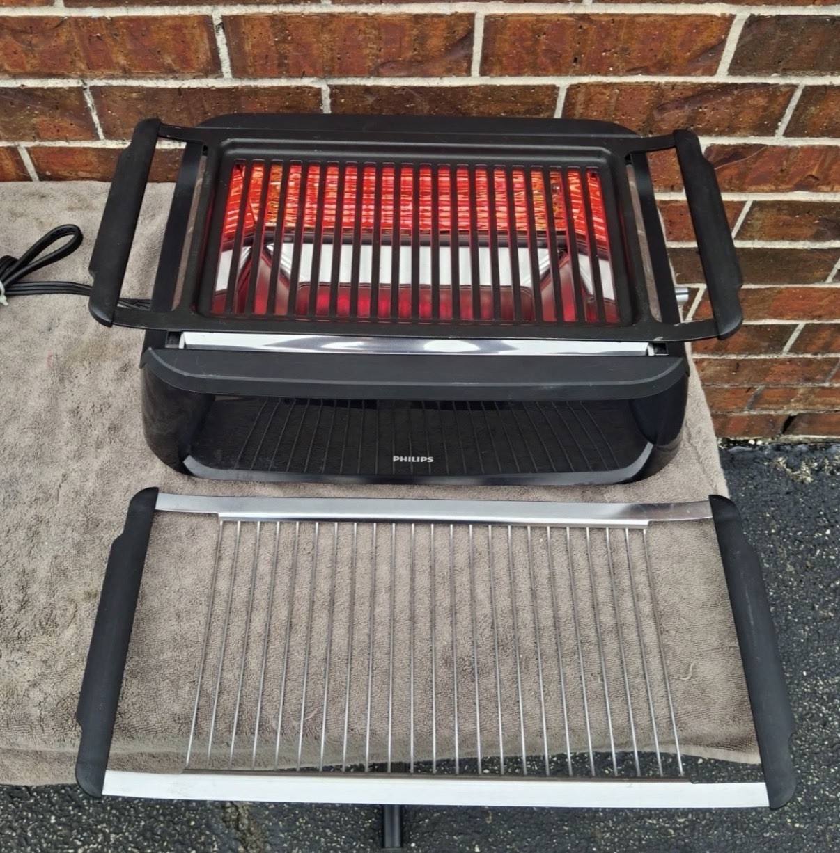 Philips Smokeless Indoor Grill 1660W Infrared Electric Grill Tested Working (A)