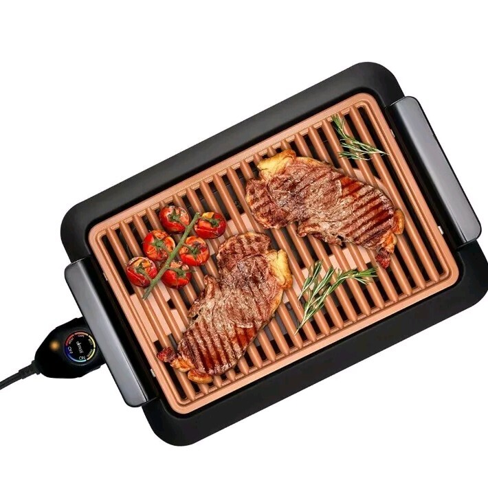 Gotham Steel Electric Indoor Grill, Smokeless, Nonstick, Portable 18×13