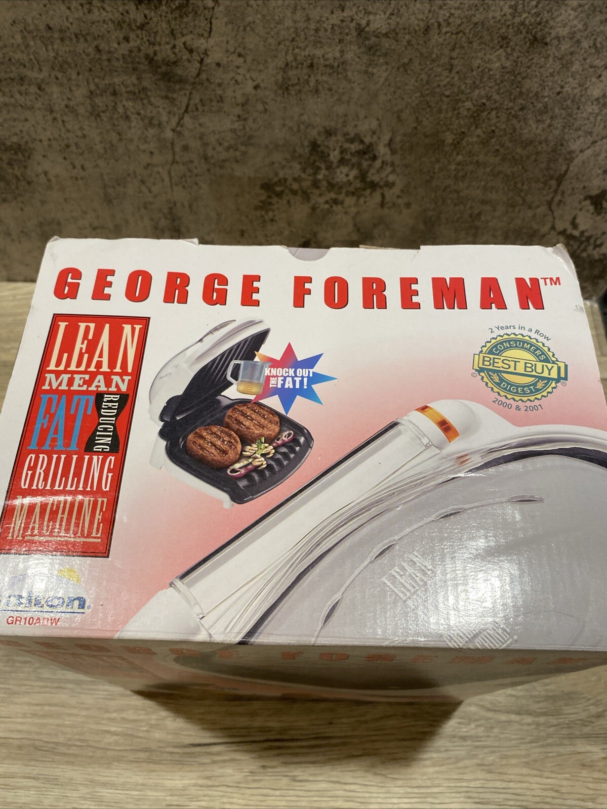 Vintage George Foreman lean mean fat reducing grilling machine