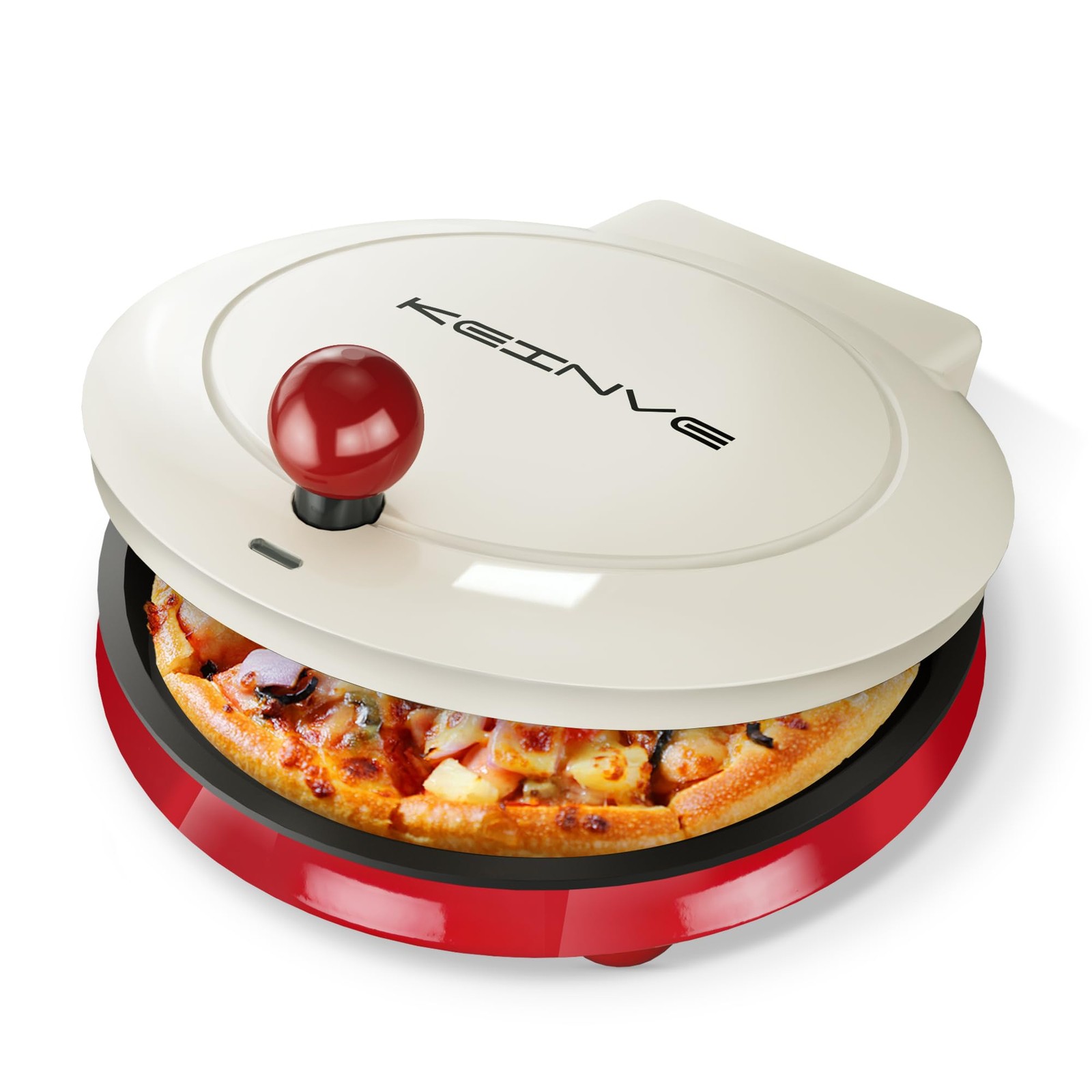 1000W Pizza Maker 2in1 Indoor Griddle Cooker 8.5 Inch 180 Open Nonstick