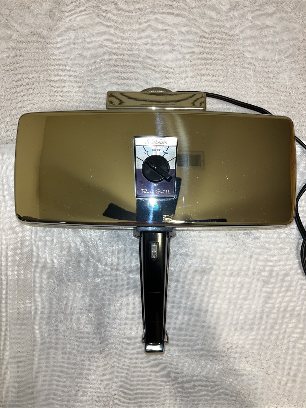 Vintage Sunbeam Party Grill Chrome Sandwich Maker Press 870 Electric TESTED WRKS