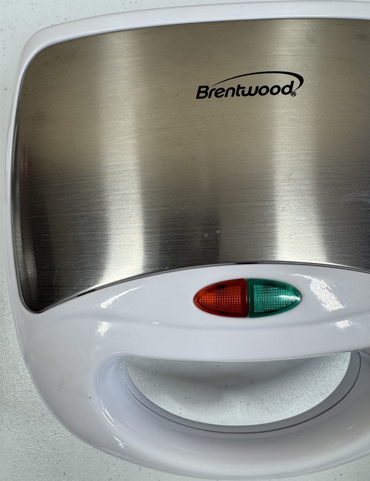 🍀 Brentwood 2-Slice Electric Sandwich Maker Press White & Stainless Steel