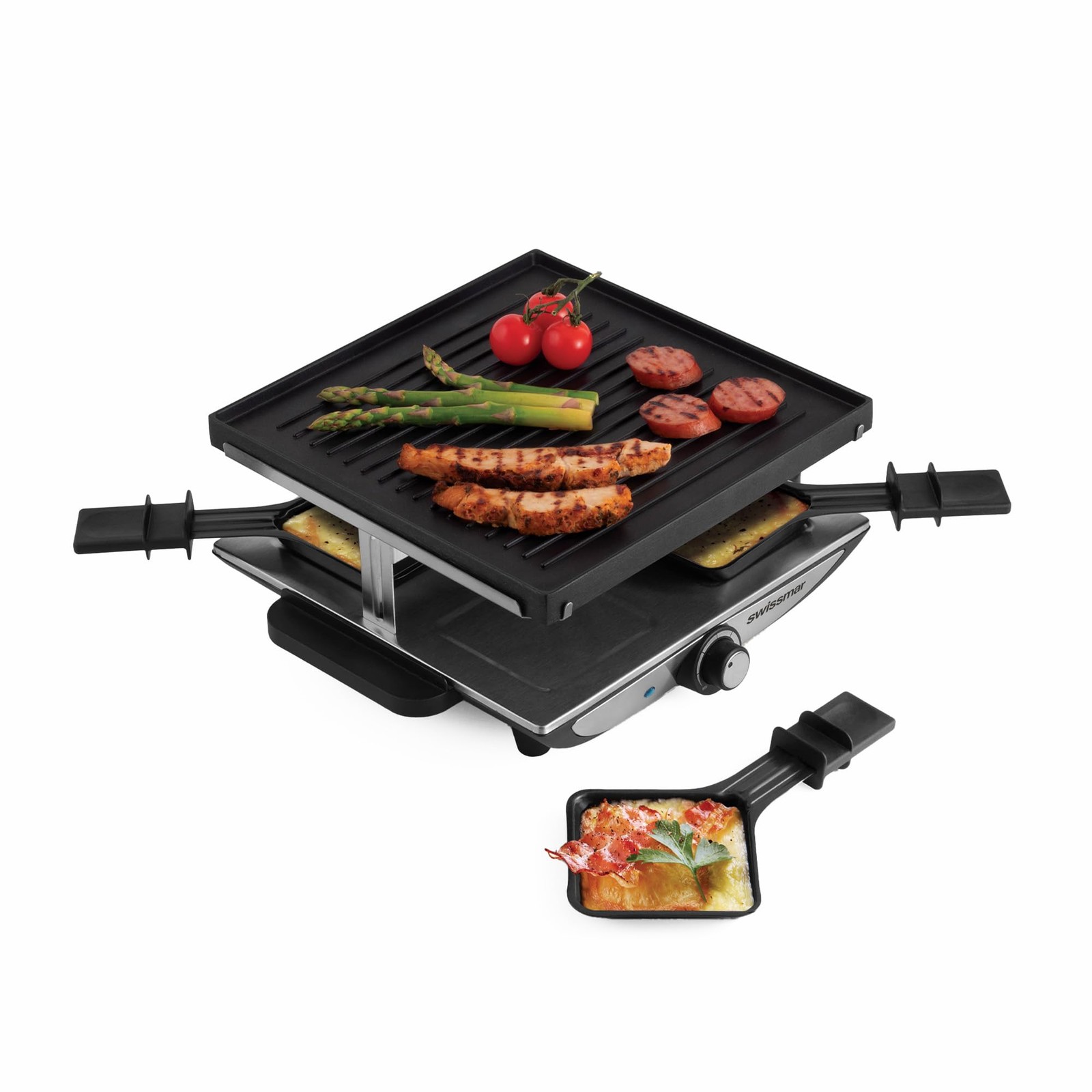 Geneva Raclette Grill with Reversible Cast Aluminum Grill Top – Perfect for o…