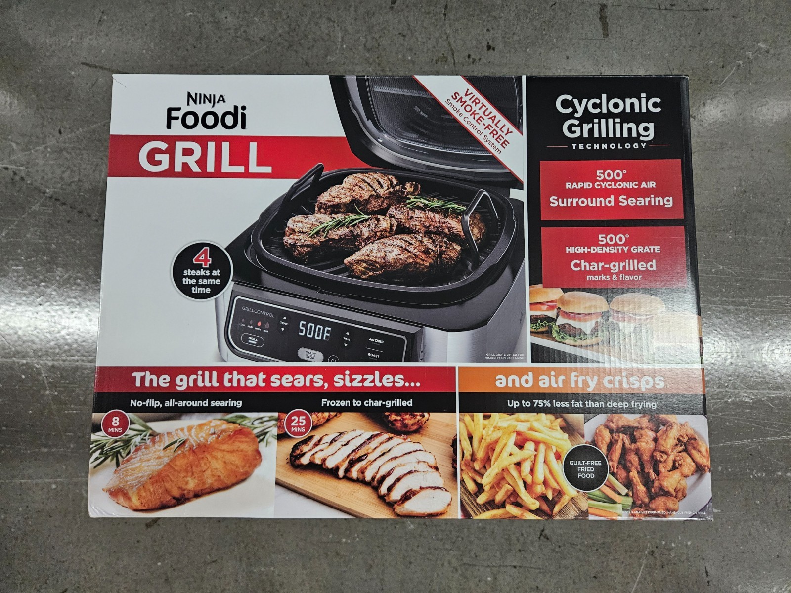 Brand NEW Ninja Foodi 4-in-1 Indoor Grill and Air Fryer Black/Silver AG300BF