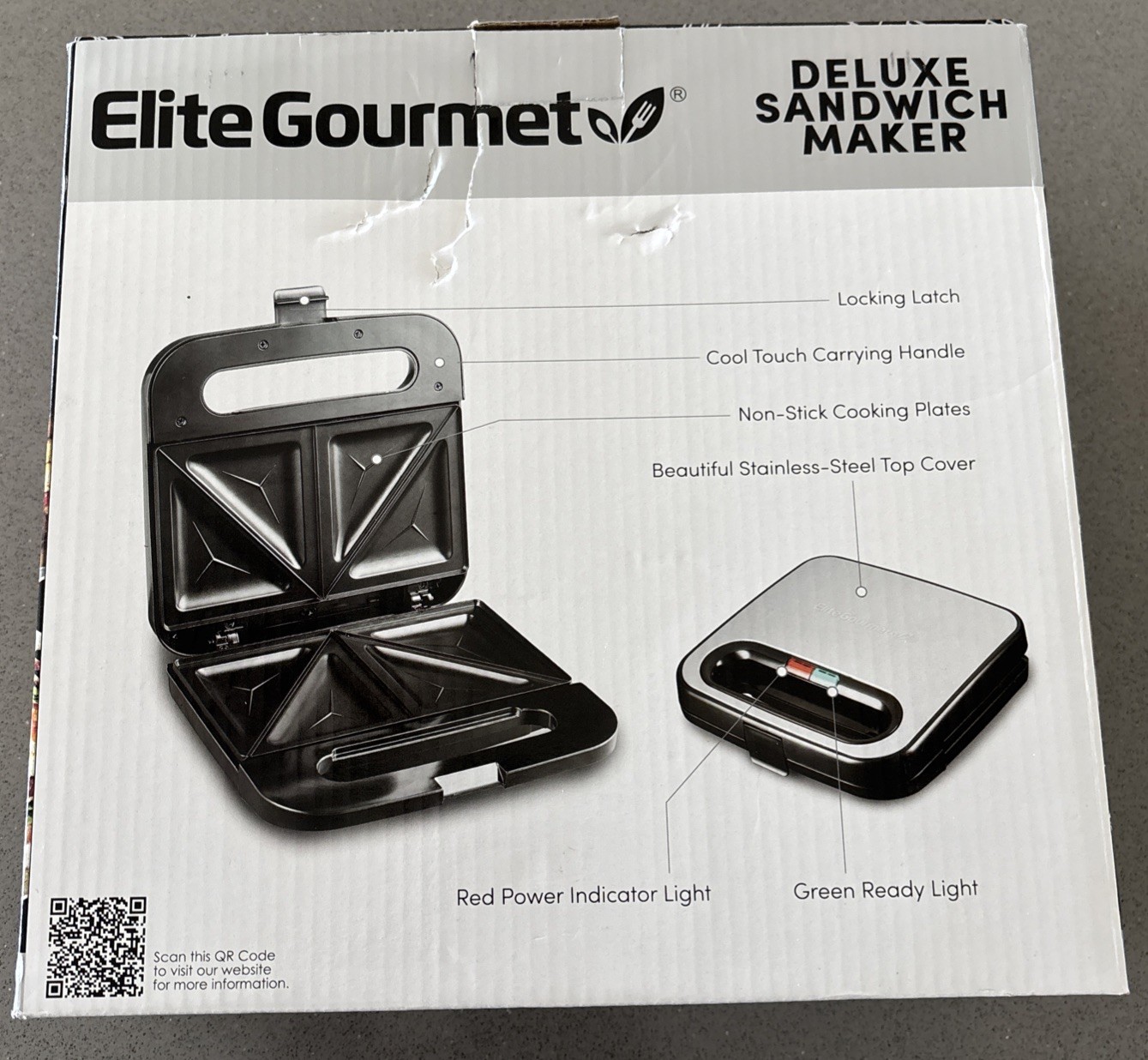 ESM2207SS# Stainless Steel Sandwich Panini Maker Grilled Cheese Machine