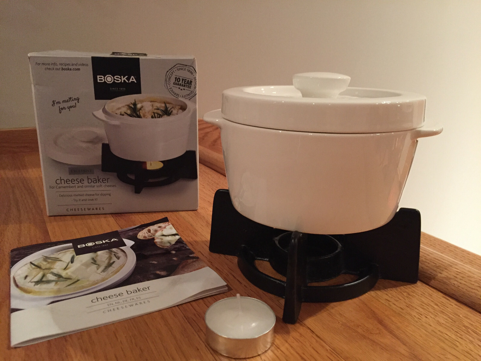 Boska Cheese Baker Oven Safe Dish Keeps Cheese Warm 4-pc set from Holland ~ NIB