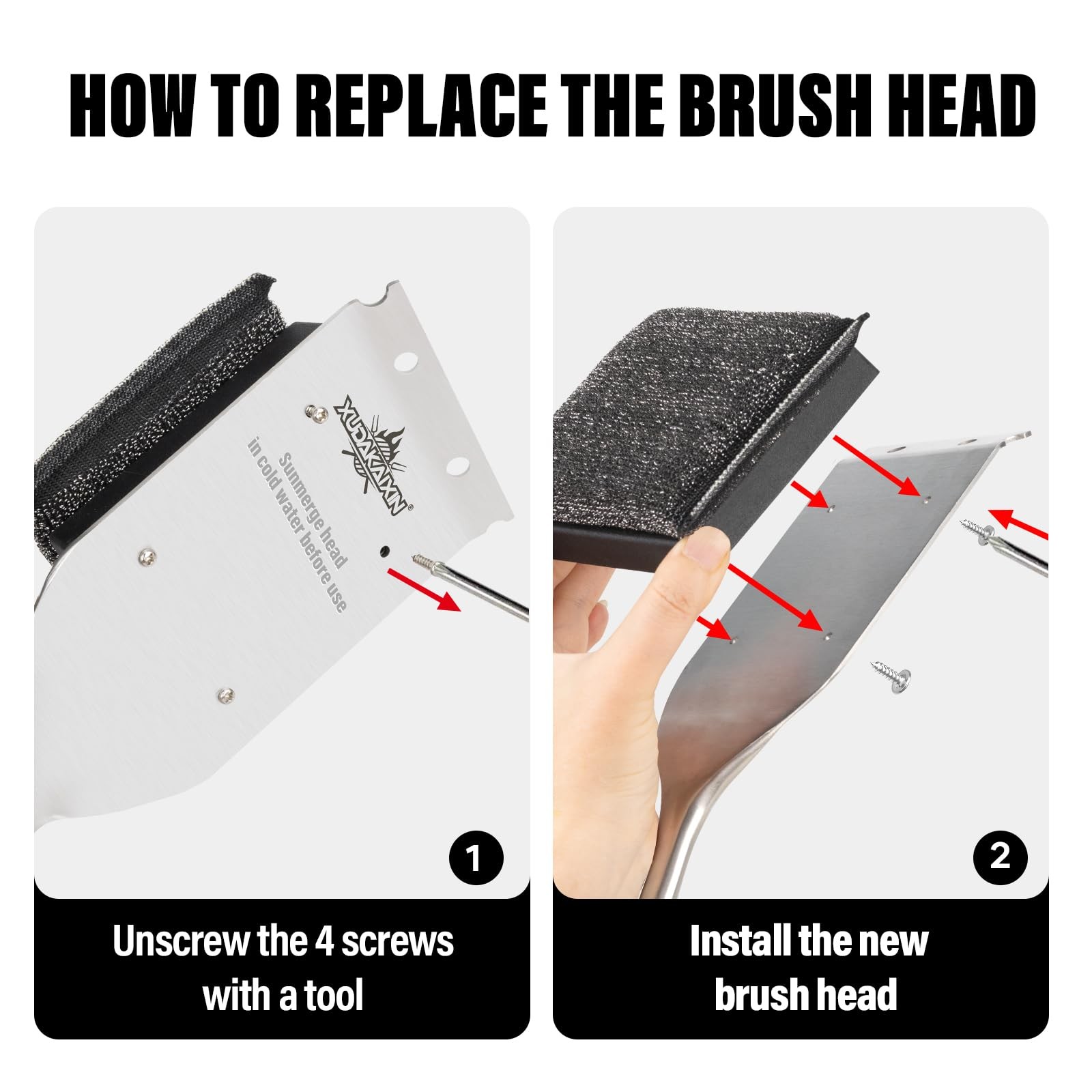 XUDAKAIXIN Grill Brush Bristle Free,Unique Steel Brush, Gray