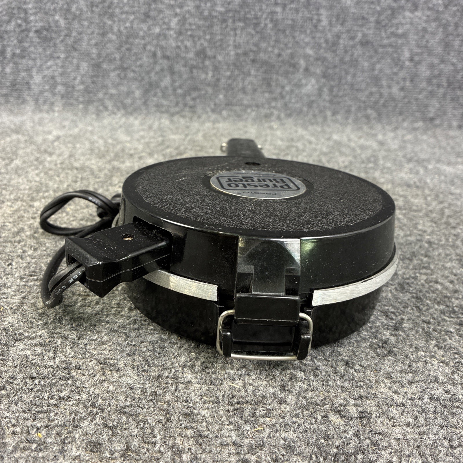 Vintage Presto Burger Grill Portable Black Model 2315A Electric Hamburger Cooker