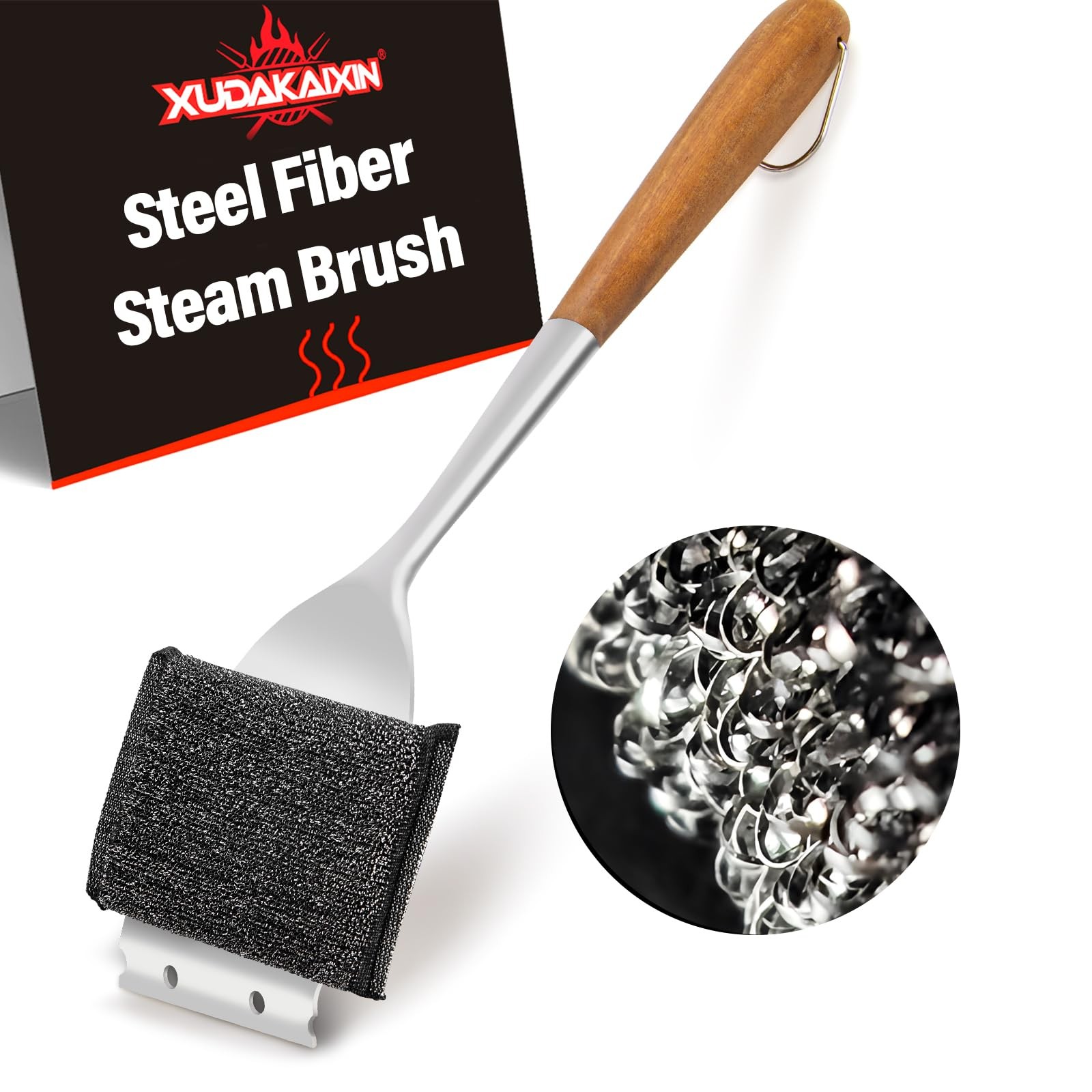 XUDAKAIXIN Grill Brush Bristle Free,Unique Steel Brush, Gray