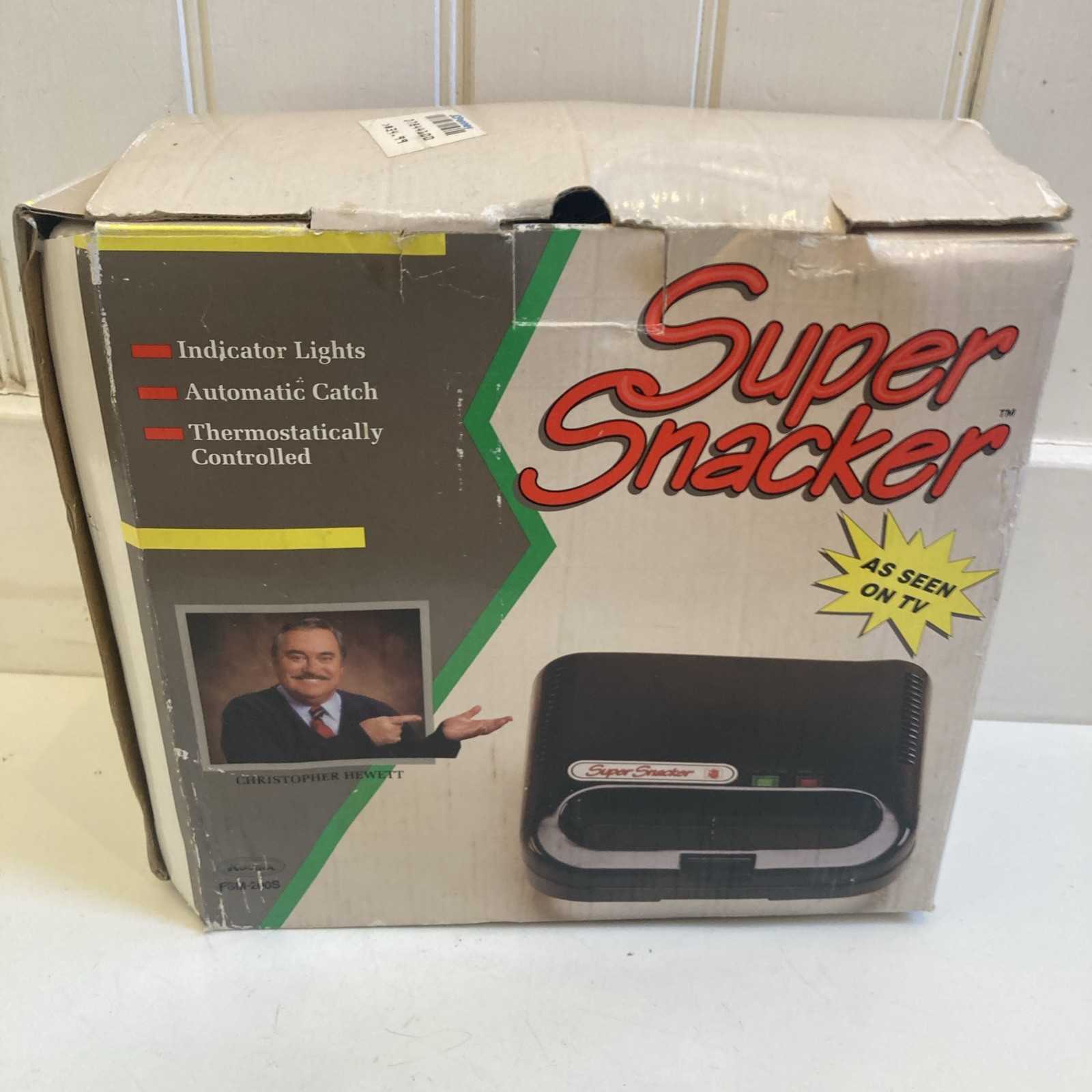 Vintage 1990 Super Snacker Sandwich Press Infomercial TV Manuel NEW! Old Stock