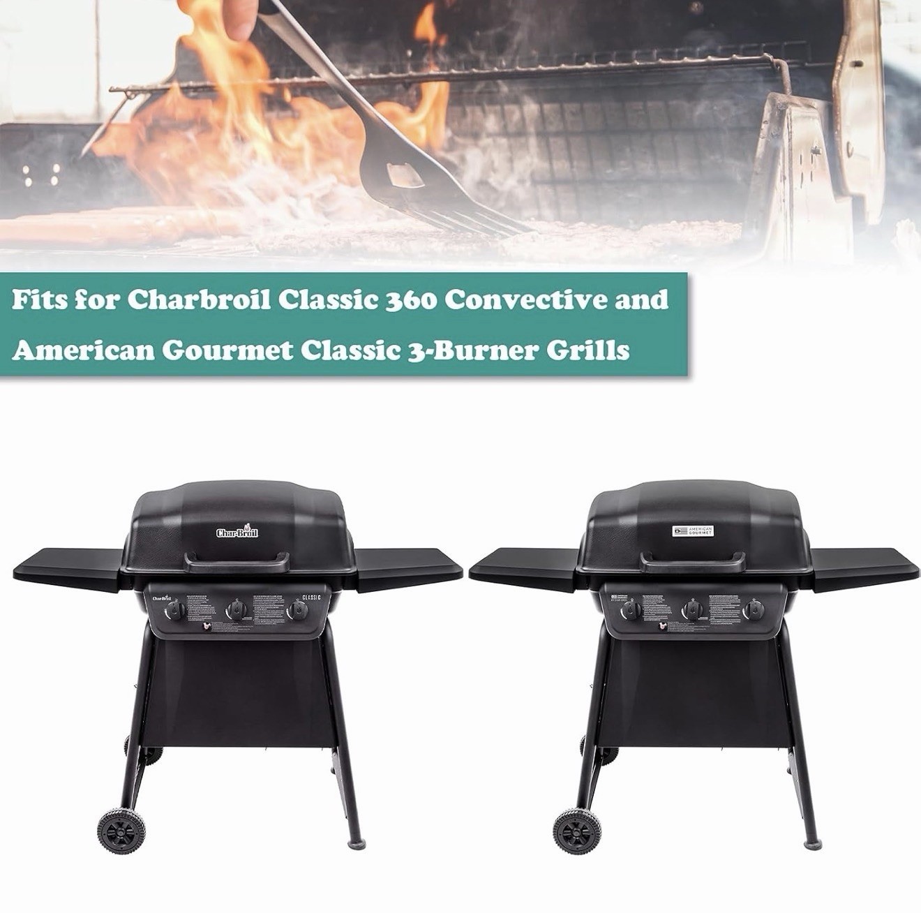 Full-Size Griddle Insert for Char-Broil Classic 360 3-Burner Grills G305-0006-W1