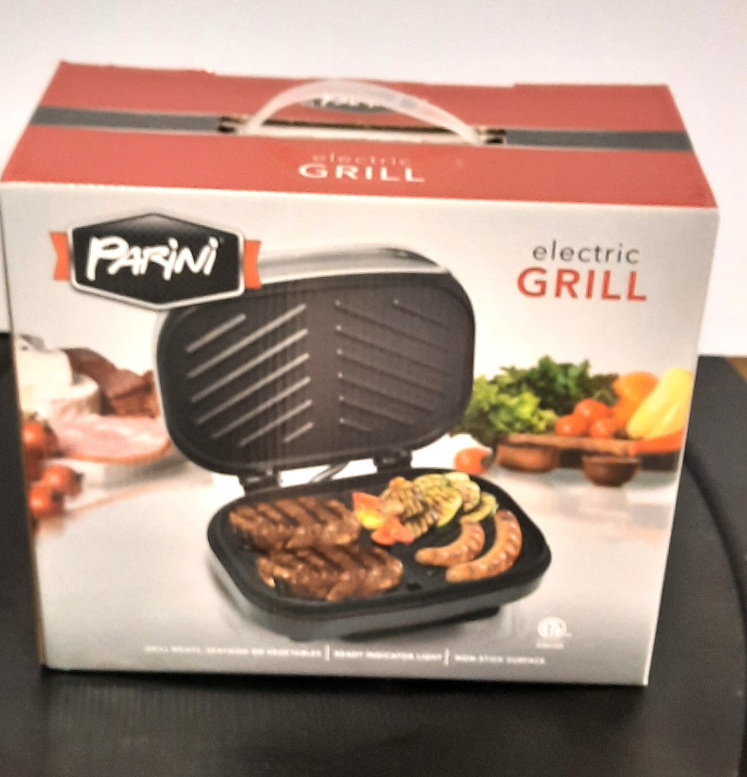 Parini Electric Grill – Non-Stick Surface – Silver Finish – 750 Waats -Drip Tray
