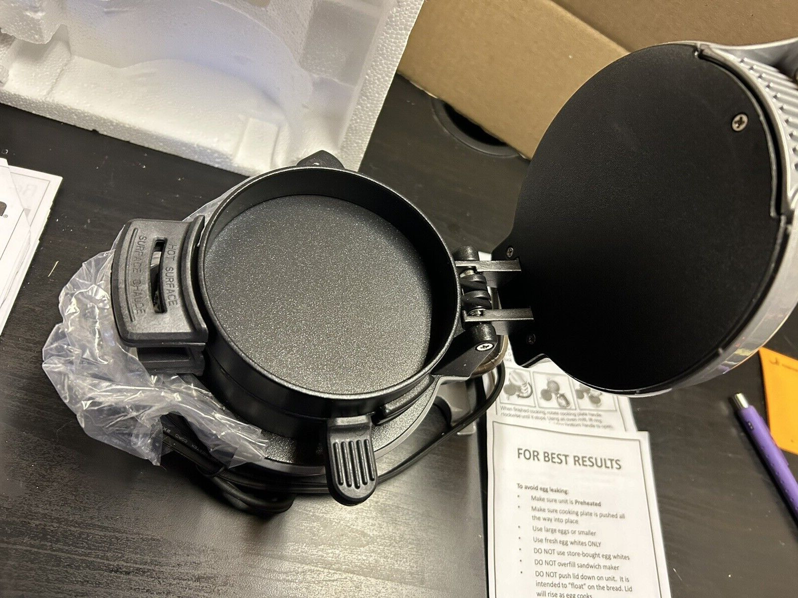Hamilton Beach 25475A Breakfast Sandwich Maker – Silver, never used,