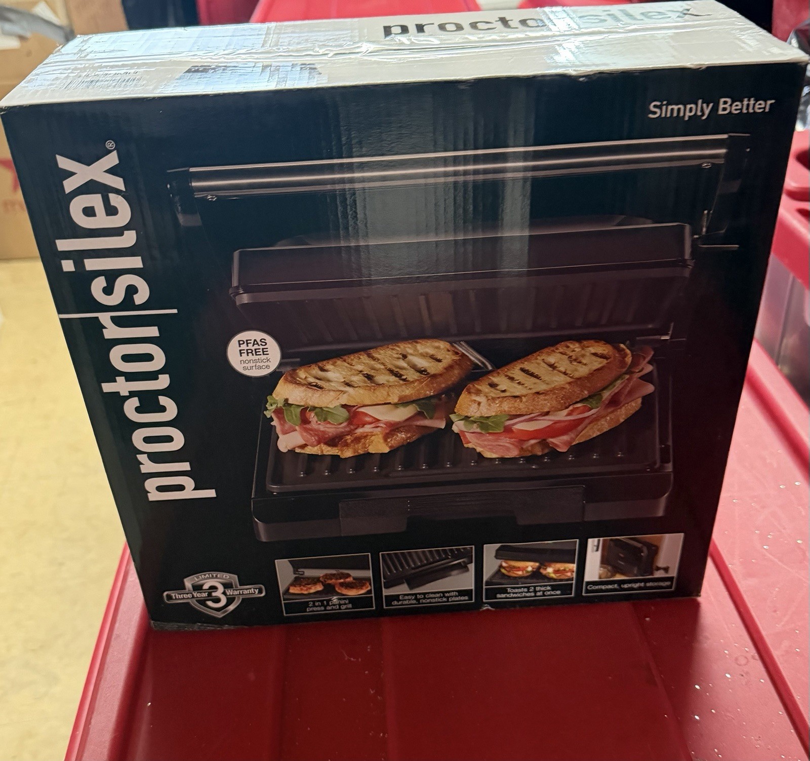 PROCTOR SILEX 2in1 COMBO PANINI PRESS & COMPACT GRILL