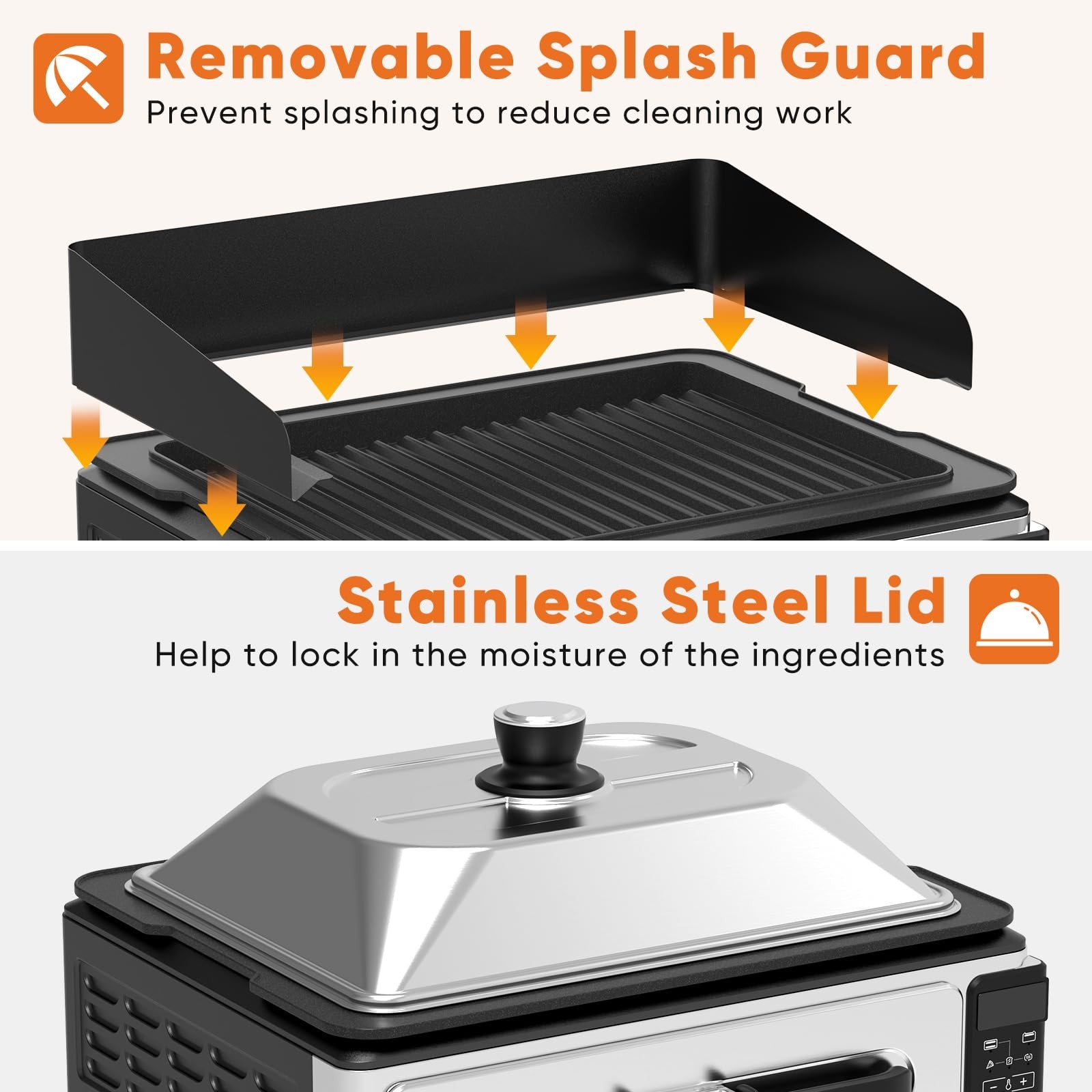 17″ Electric Griddle & Indoor Grill, Nonstick Large Griddle Pan for Steak, Bu…