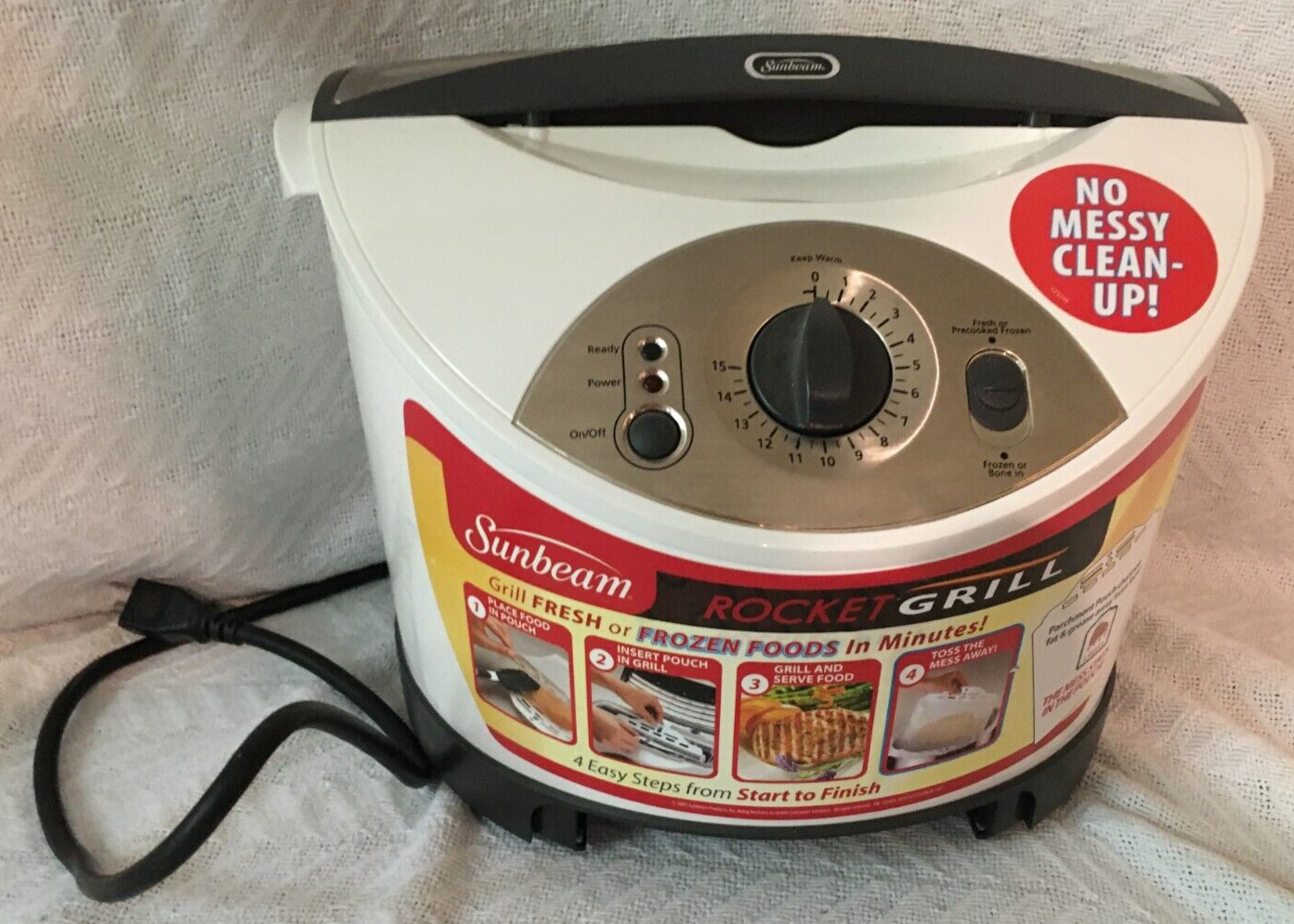 Sunbeam Rocket Grill Model RG24 Grill Fresh Or Frozen Food In Minutes