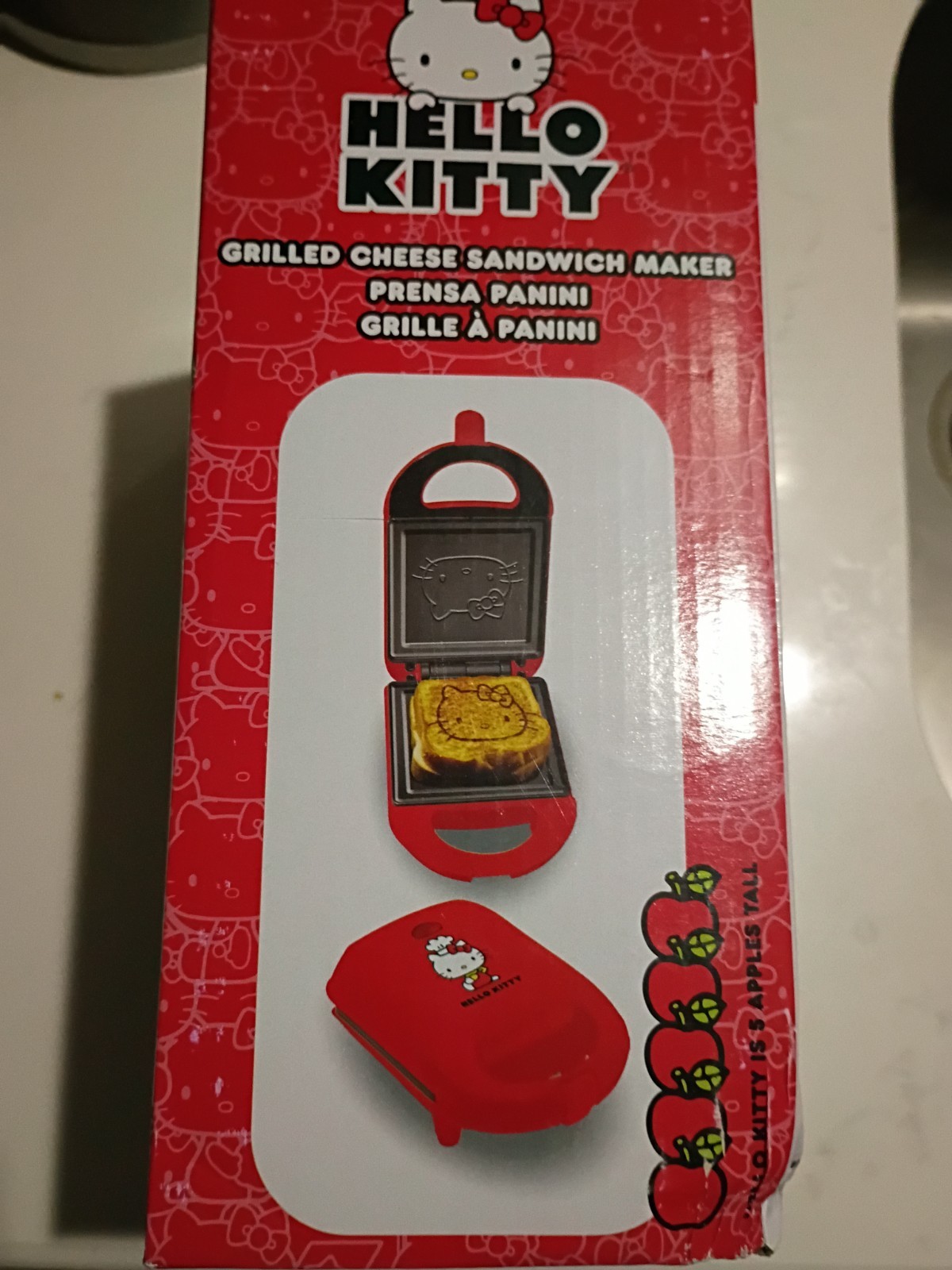 Hello Kitty Grilled Cheese Maker New in box Non-Stick Sandwich Press