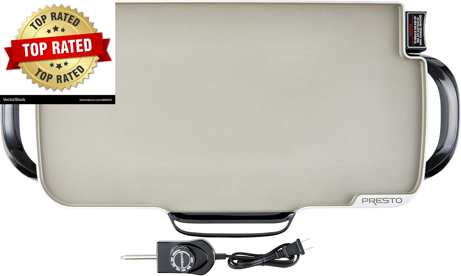07062-22-Inch Ceramic Removable Handles Electric Griddle, Grey Ceramic