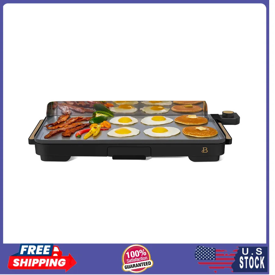 Beautiful Drew Barrymore XL Electric Griddle 12 x 22 Nonstick Black Sesame